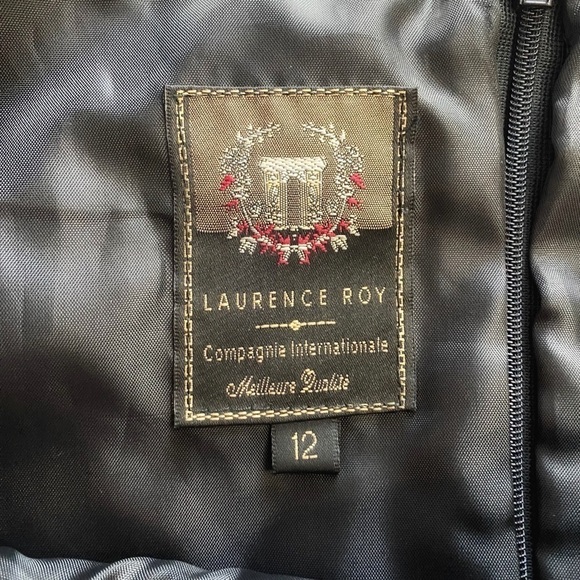 LAURENCE ROY VINTAGE BLACK FAUX LEATHER SLEEVELESS SHEATH DRESS - 12 - Picture 6 of 9